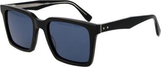 Tommy Hilfiger Zwarte vierkante zonnebril met blauwe lenzen - Heren - Zonnebrillen - Zwart - ONE Size - Accessoires