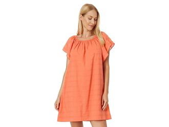 Lilla P Flutter Sleeve Raglan Dress Womens Dress Guava : XS, Cotton