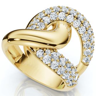 Pompeii3 2Ct Interlocked Brittany Diamond Ring 10k Gold Lab Grown Right Hand Band