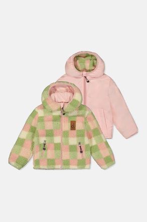 Deux par Deux Reversible Fleece Mid-Season Hooded Jacket in Pale Dusty Pink at Nordstrom, Size 18M