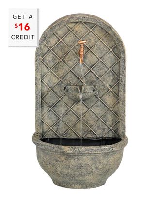 Sunnydaze Messina Electric Outdoor Wall Water Fountain With $16 Credit
