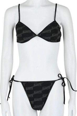 Balenciaga 2Pc Logo Silk Bikini Set