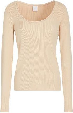 8 by YOOX RIBBED KNIT SLIM FIT SCOOP CREW-NECK