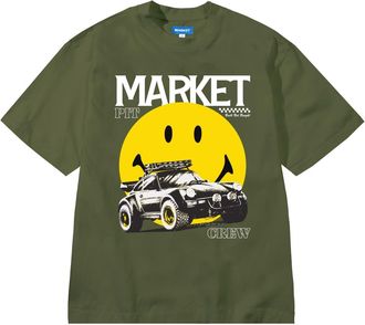 Market Mens Smiley All Four T-Shirt In Olive