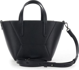 Brunello Cucinelli Womens Mini Leather Bag Duo Black