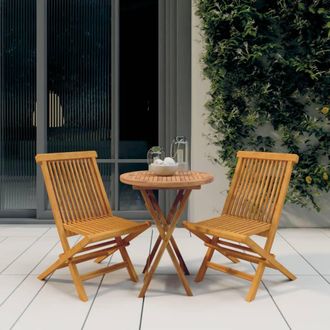 vidaXL Juego De Comedor Para Jard&iacute;n 3 Piezas Madera Maciza De Teca Vidaxl