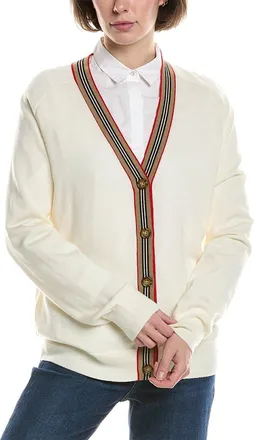 Burberry Icon Stripe Wool Cardigan