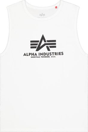 Alpha Industries Muscleshirt ALPHA INDUSTRIES Basic Logo Sleeveless Shirt, Herren, Gr. XXL, wei&szlig;, Single Jersey, Obermaterial: 100% Baumwolle, bedruckt, regular fit no