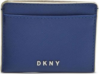 DKNY Leren pasjeshouder met logo - Blauw