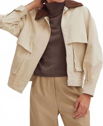 Crescent Alexis Contrast Collar Canvas Barn Jacket In Crescent