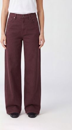Mother Jeans The Rerun Sneak a gamba larga e vita alta in denim di cotone