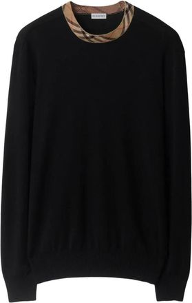 Burberry Check Trim Wool Sweater Clothing