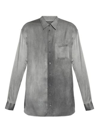 Giorgio Armani chest-pocket buttoned shirt - men - Acetate - 40 - Grey