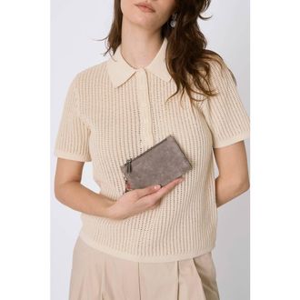 The Sak Encino Leather Card Wallet in Mushroom Suede at Nordstrom