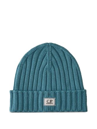 C.P. Company ribbed-wool beanie hat - men - Wool - One Size - Blue