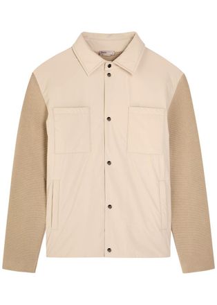 Herno Knitted Cotton and Shell Overshirt - Beige - 54 (UK44 / Xxl)