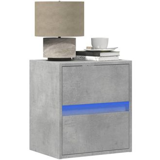 vidaXL Comodino a Parete con Luci led Grigio Cemento - Vidaxl