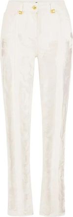 Elisabetta Franchi Palazzo Jeans met Franjes - Dames - Slim Fit Jeans - Wit - W27 - Katoen - Jeans