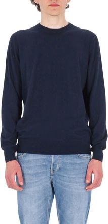 Barba Blue Pure Cotton Crewneck Sweater