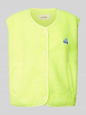 American Vintage American Vintage Weste aus Fleece mit Label-Patch Modell HOKTOWN in Neon Gelb, Gr&ouml;&szlig;e XS/S