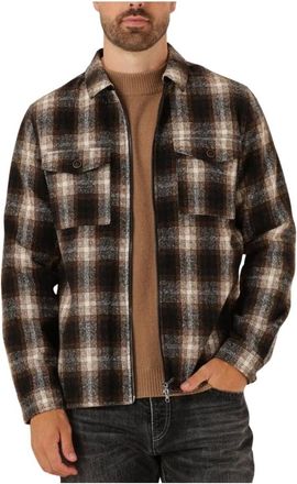 Anerkjendt Jassen, Heren, Bruin, XL, Wol, Beige Wol Overshirt voor Mannen