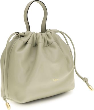 Chlo&eacute; Womens Icons Leather Chain Shoulder Bag Jade Grey Lamb Ovis Aries