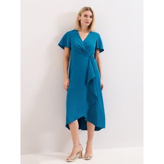 Phase Eight Julissa Wrap Midi Dress in Blue at Nordstrom, Size 12
