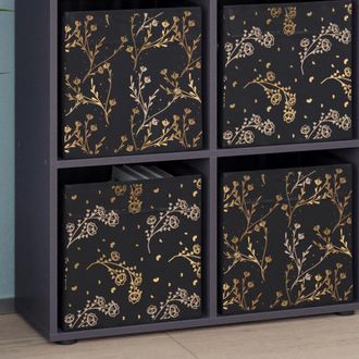Vicco Separador De Ambientes Tetra, Negro, 72.6 X 72 Cm Con 4 Cajas Plegables Opc.2 Vicco
