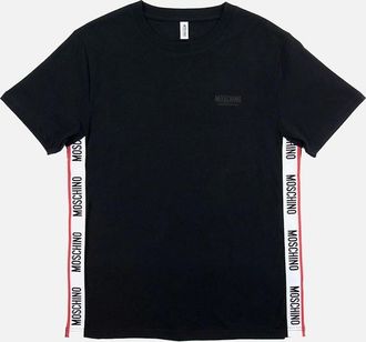 Moschino Mens Moschino Underwear Chest Logo Tape T Shirt Black 0555 - Size: 36