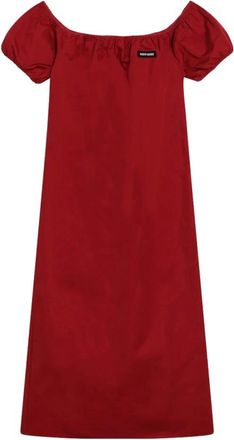 Miu Miu Short Dresses, female, Red, Size: XS Poplin Midi Dress