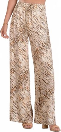 Elan Casual Breeze Flowy Wide Leg Pants In Neutral Sahara