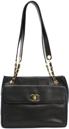 Chanel Black Grained Calfskin Tote Bag (Pre-Owned)