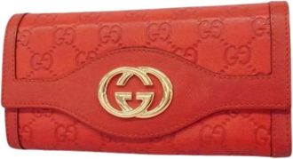 Gucci Pre-owned Wallets, female, Red, Size: ONE SIZE Pre-owned Long wallet (bi-fold)