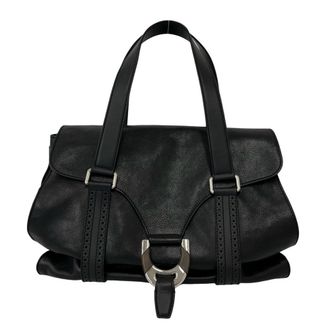 Celine Black Leather Boston Bag Handbag Tote Bag (Pre-Owned)