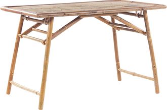 Beliani Beliani - Mesa De Jard&iacute;n De Madera De Bamb&uacute; Clara 120 X 69 Cm Plegable Exterior Molise