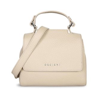 Orciani Tassen, Dames, Beige, ONE Size, Leer, Gekorreld leer. Compact