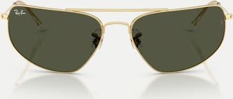 Ray-Ban Rb3780 - Occhiali da sole rettangolari color oro Arista con lenti verdi