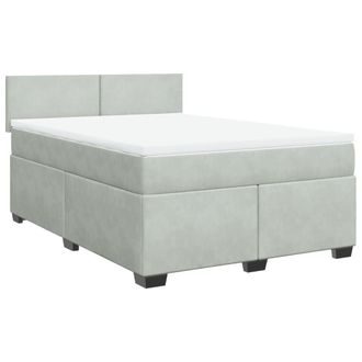 vidaXL Vidaxl - Giroletto A Molle Con Materasso Grigio Chiaro 140x190cm Velluto