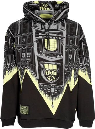 Dolly Noire Milan Cathedral Print Hoodie Zwart/Limoen - Heren - Hoodies - Veelkleurig - S - Katoen - Hoodies & sweatvesten