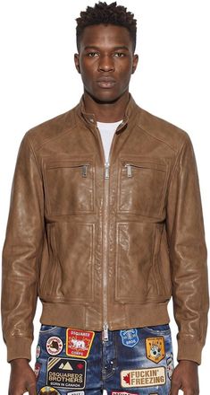 Dsquared2 Brown Mandarin Collar Jacket