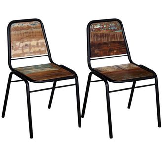 vidaXL Vidaxl - Sillas De Comedor 2 Unidades Madera Maciza Reciclada