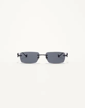 Valentino Occhiale Rettangolare In Metallo unisex NERO/GRIGIO 55