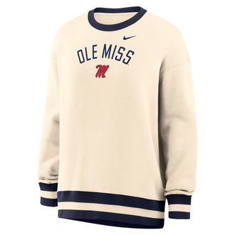 Nike Womens Phoenix (University of Mississippi) Oversized Crew-Neck Sweatshirt in Brown | IV9363-120