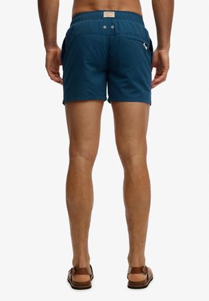 Superdry Badeshorts SUPERDRY EMBROIDERED LOGO 15 SWIM SHORT, Herren, Gr. XXL, N-Gr, blau bottle, Web, Polyester, unifarben, Badehosen Badeshorts