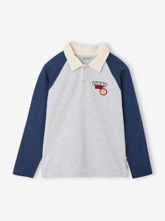 Vertbaudet Langarm-Poloshirt f&uuml;r Jungen grau meliert