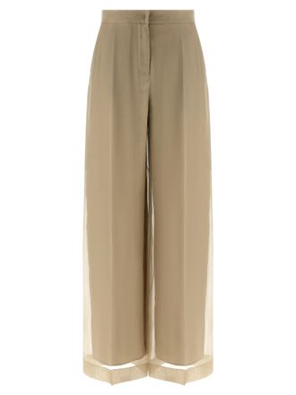 Max Mara Beige Silk Casual Womens Pants