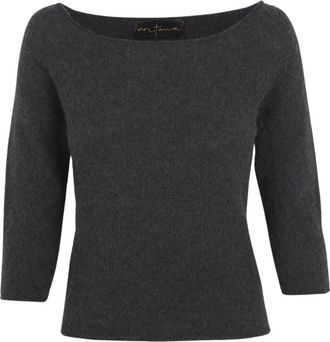 Cortana Ronde hals gebreide top - Dames - Ronde hals truien - Groen - L - Truien & Vesten