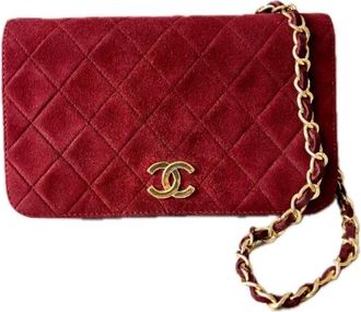 Chanel Pre-owned Fabric chanel-bags - Dames - Vintage Schoudertas - Rood - ONE Size - Su&egrave;de - Vintage