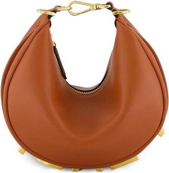 Fendi Borsa a tracolla Fendigraph mini in pelle - Marrone