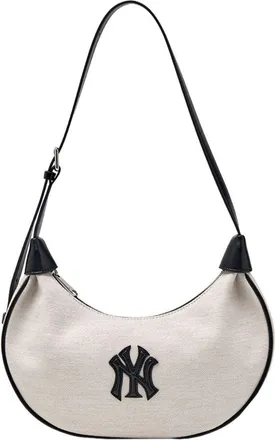 MLB Canvas Shoulder Bag New York Yankees White 3ABQB016N-50IVS